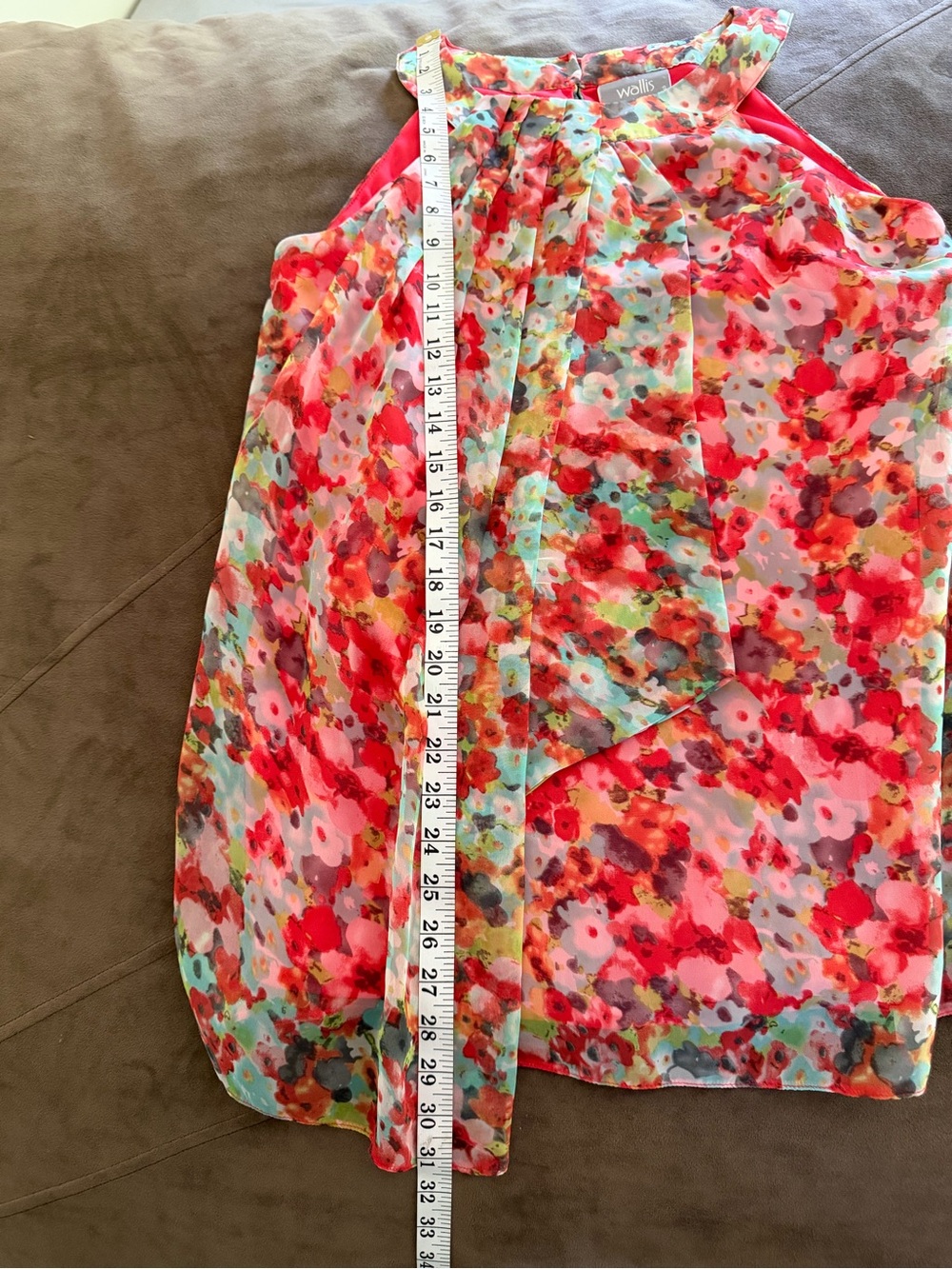 Wallis Red Multi Floral A-Line Women’s Top - Picture 10 of 10